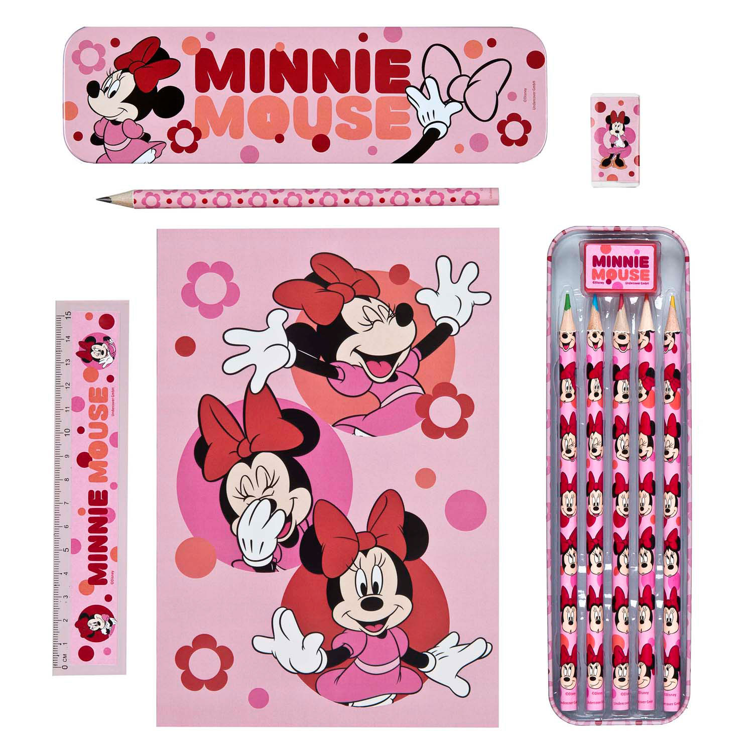 Ensemble de papeterie Minnie Mouse - 11 pièces.