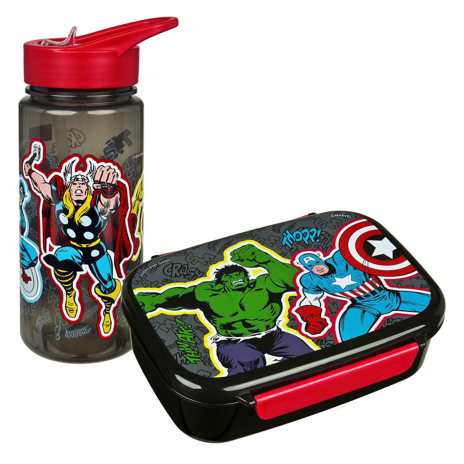 Marvel Avengers Lunchbox und Trinkbecher-Set