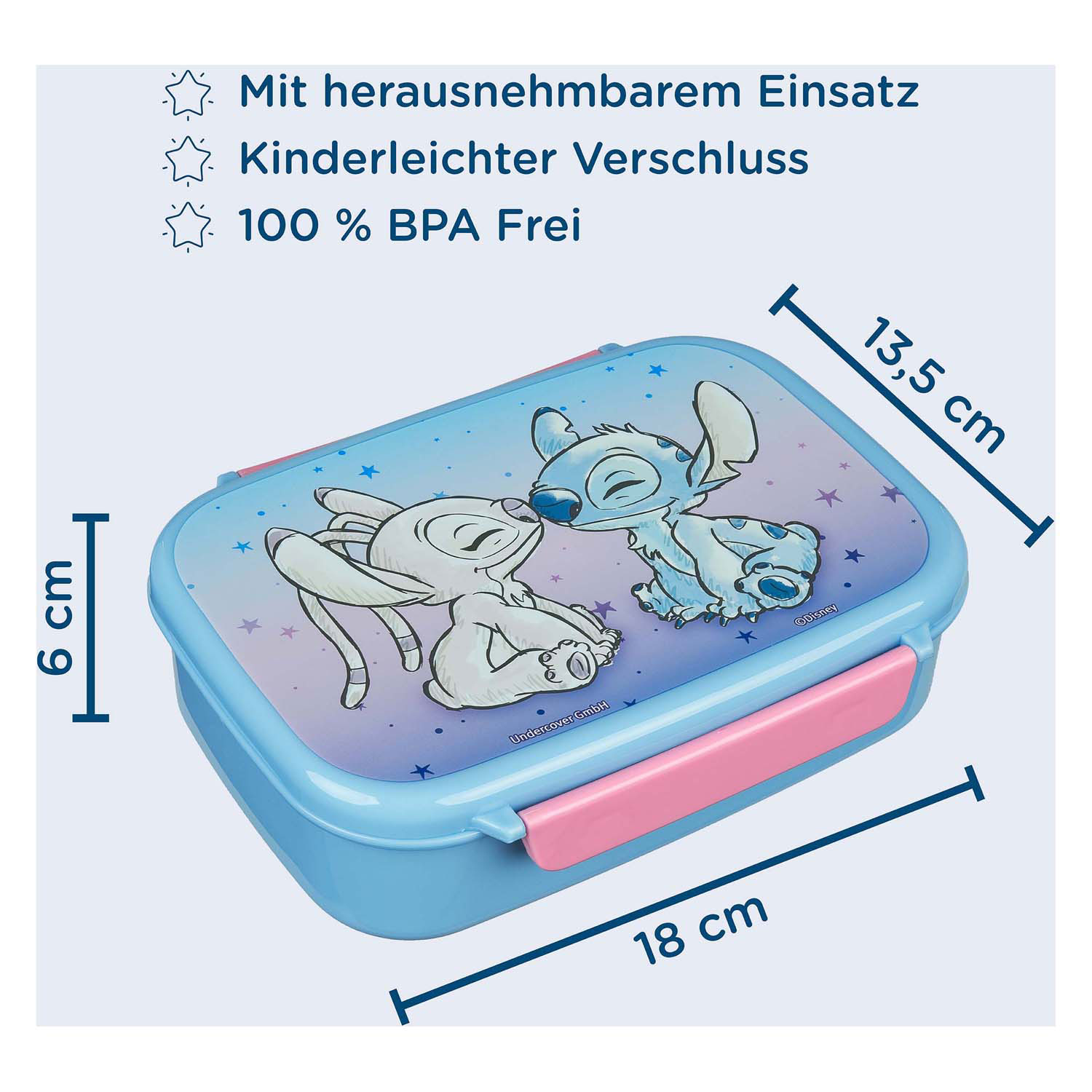 Broodtrommel met Inzetstuk Stitch