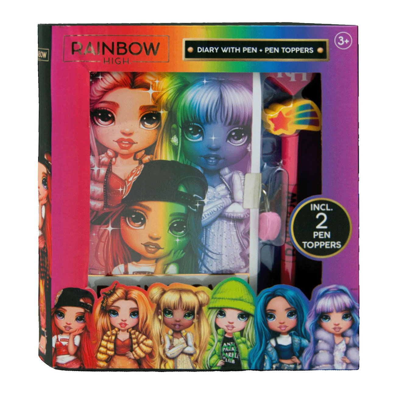 Rainbow High Dagboek met Slotje + Pen + 2 Pentoppers