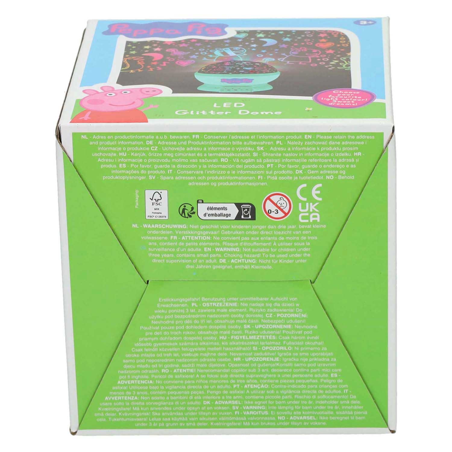 Peppa Pig LED-Lampe mit glitzernder Kuppel