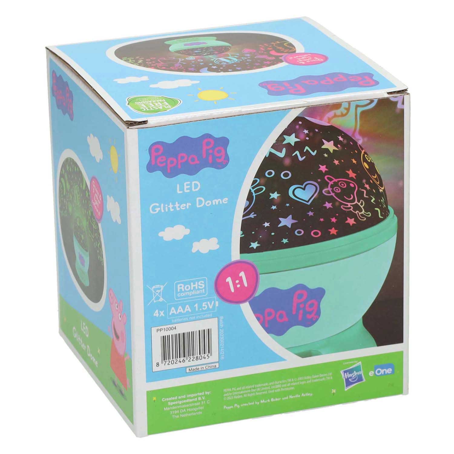 Peppa Pig LED-Lampe mit glitzernder Kuppel