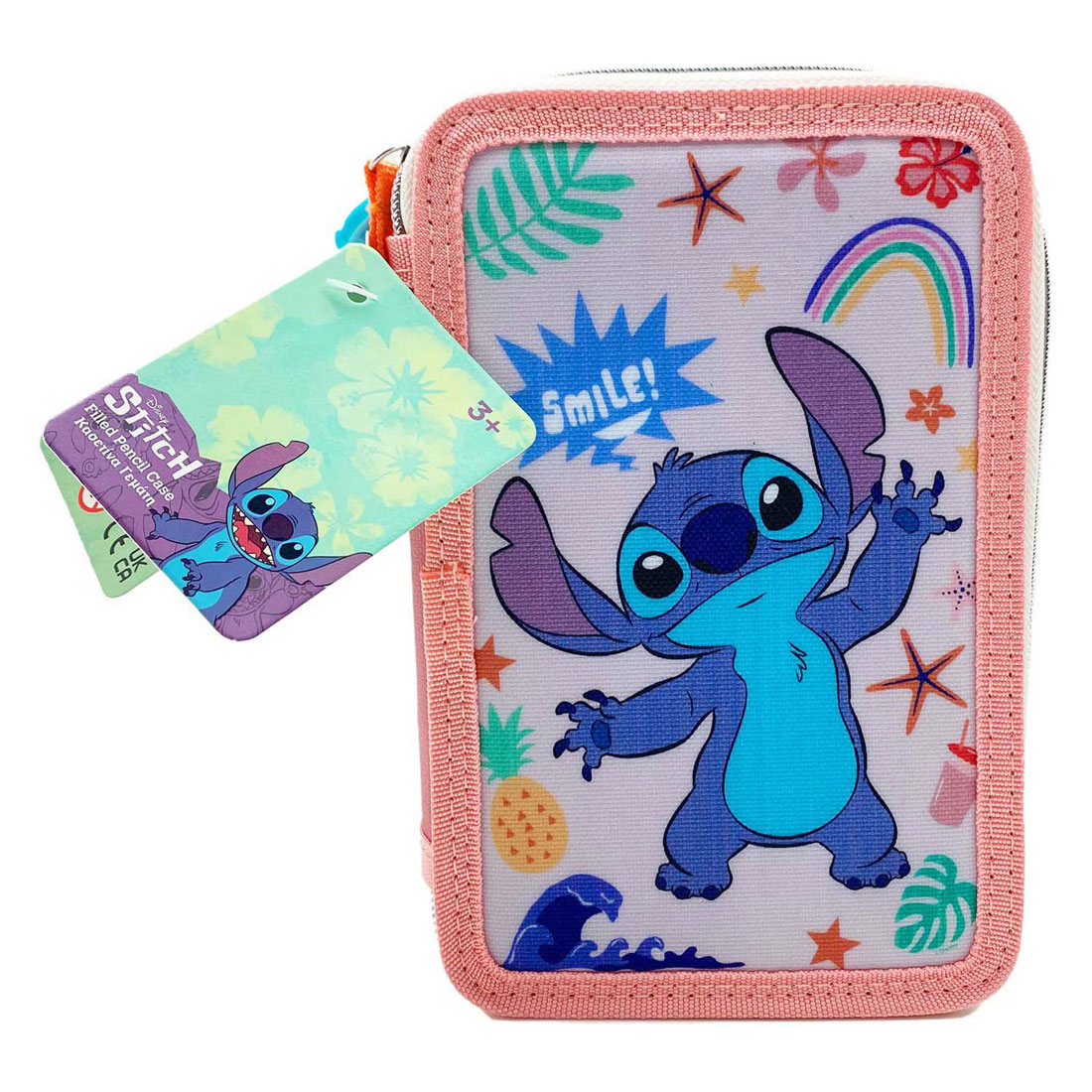Stitch Federmäppchen mit 2 Fächern und Füllung