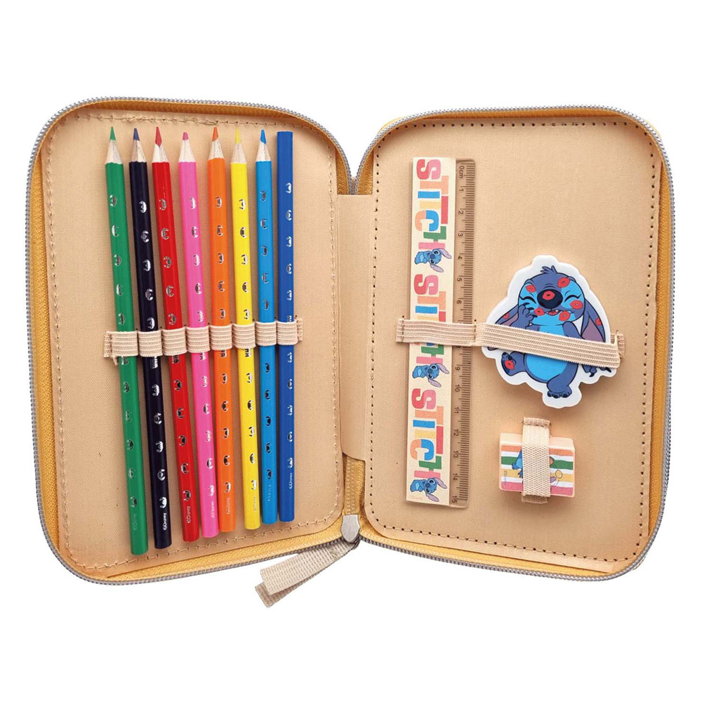 Trousse à crayons à 2 compartiments Stitch