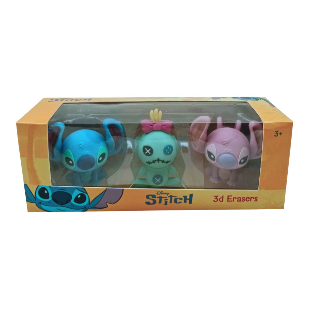 Gommes Stitch en forme 3D, lot de 3.