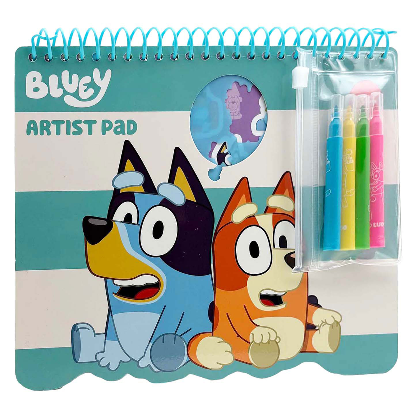 Bloc de coloriage Bluey avec pochoirs et modèles