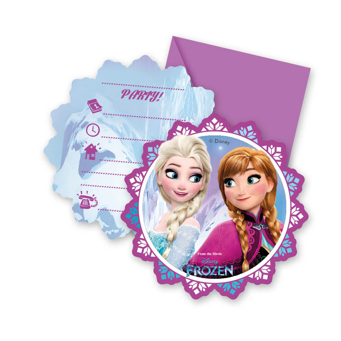 Uitnodiging Disney Frozen, 6st.