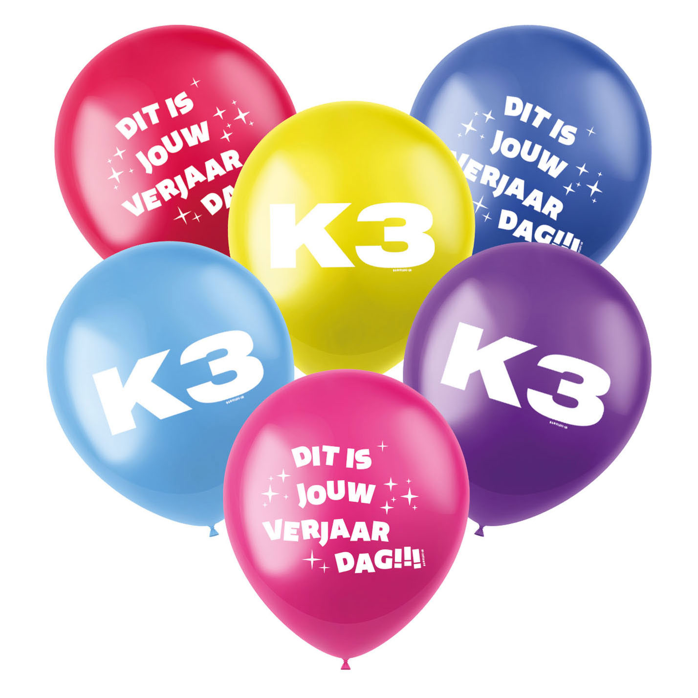 K3 Luftballons, 6 Stück.