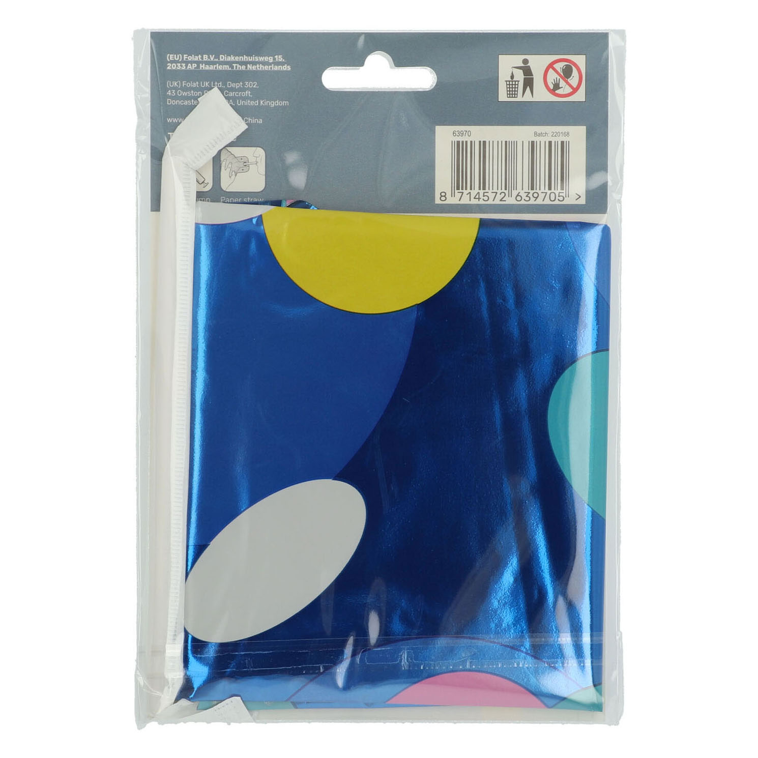 Staande Folieballon Colorful Dots Cijfer 0 - 72cm