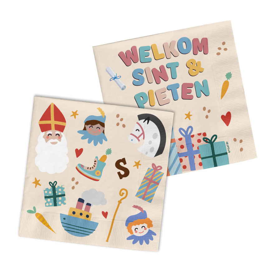 Serviettes Welcome Sint & Pieten, 20 pcs.