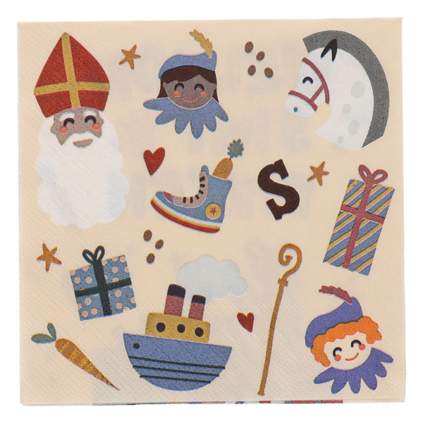 Serviettes Welcome Sint & Pieten, 20 pcs.