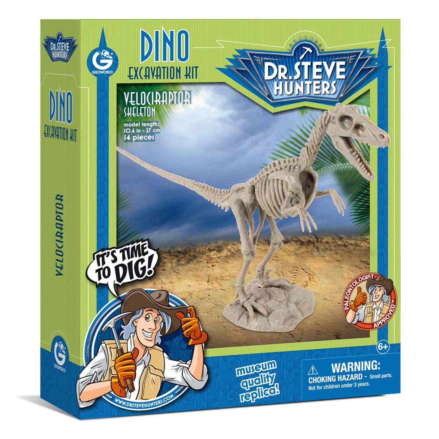 Geoworld Dino Uitgraaf Kit - Velociraptor Skelet