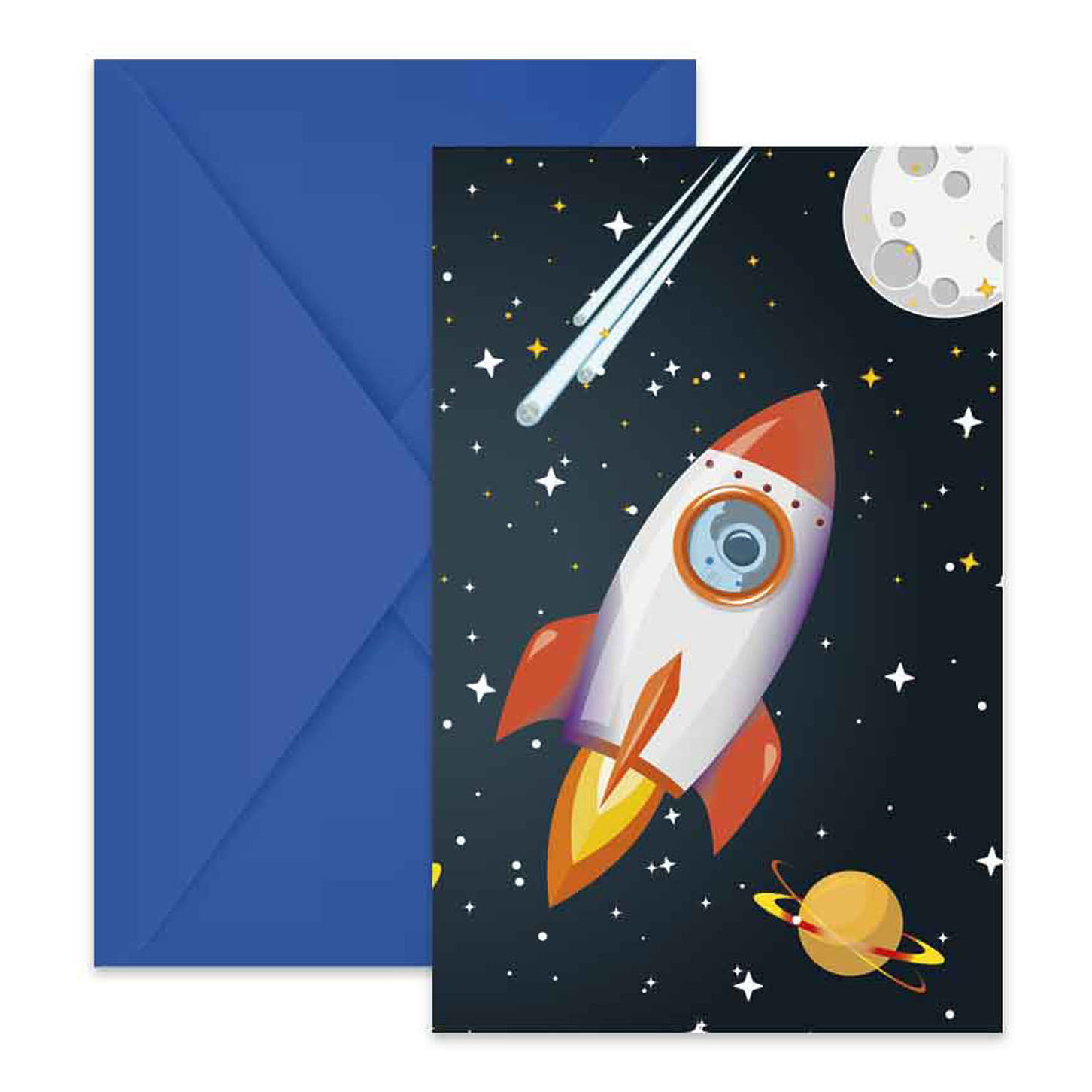 Invitations et enveloppes FSC Rocket Space, 6 pcs.