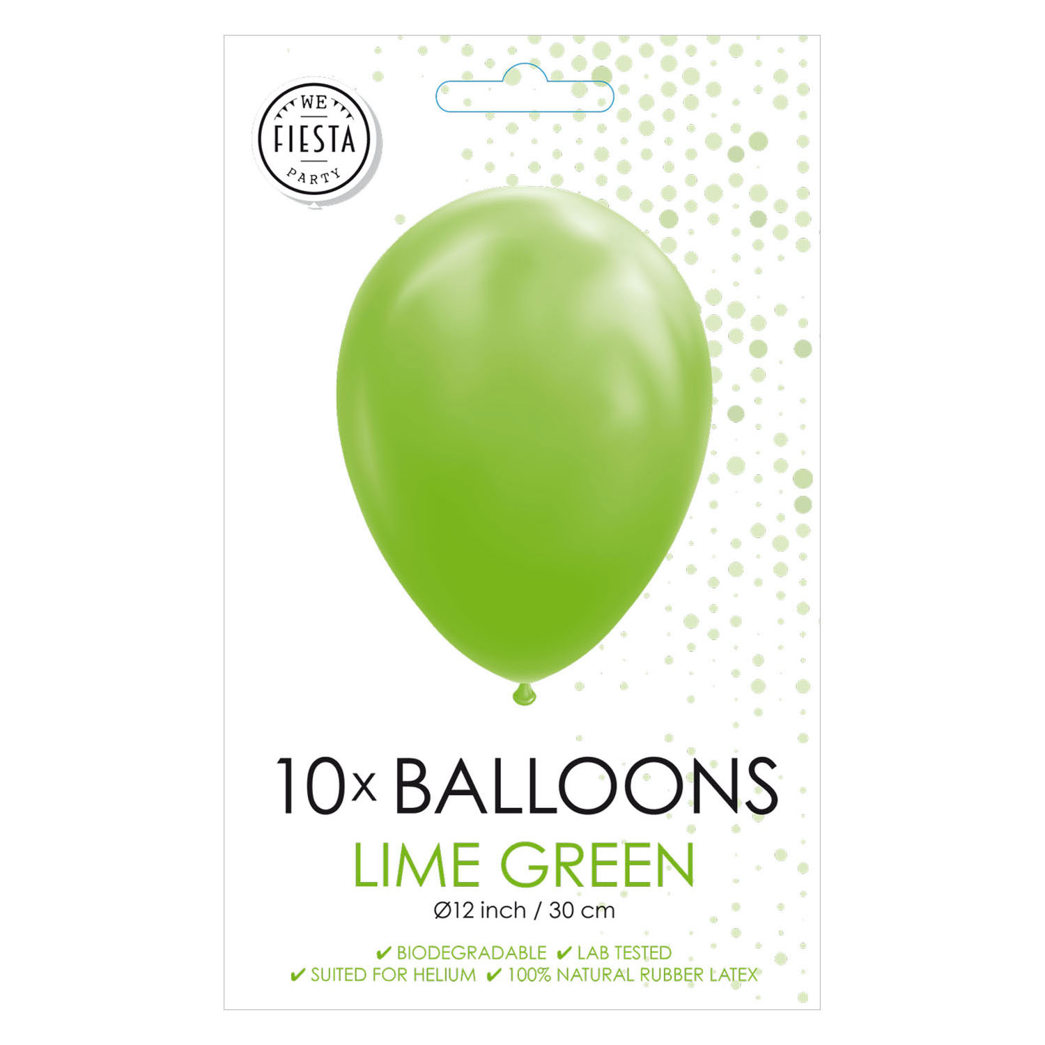 Luftballons Limettengrün, 30 cm, 10 Stück.