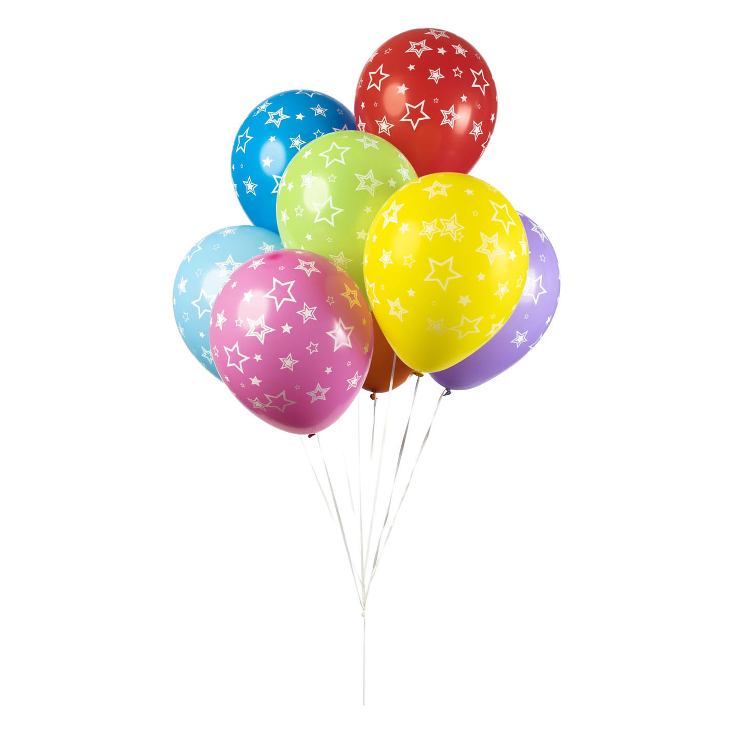 Luftballons Sterne Mix Farben 30cm, 8St.