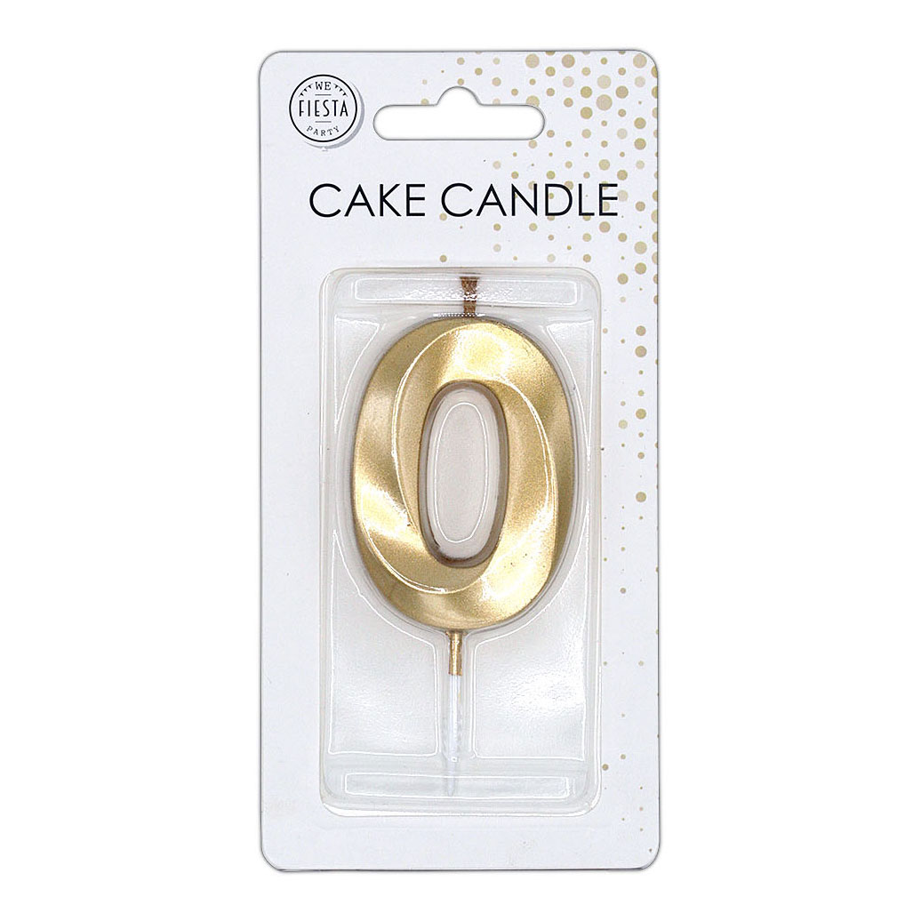Taartkaars 6cm Metallic Goud no. 0