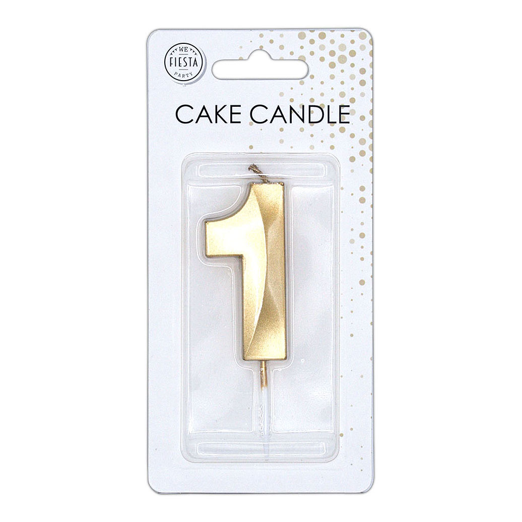 Taartkaars 6cm Metallic Goud no. 1