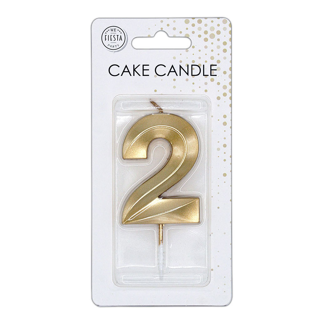 Bougie gâteau 6 cm Or métallisé n° 2