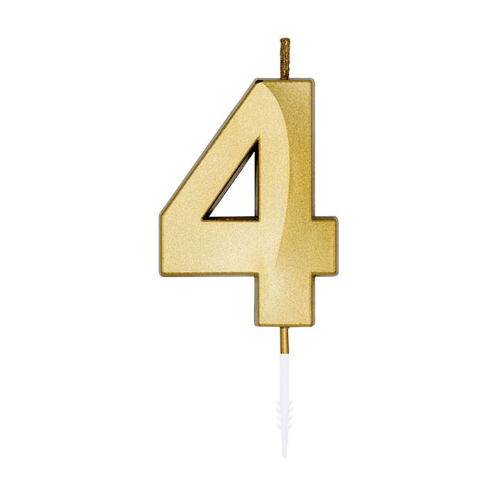 Taartkaars 6cm Metallic Goud no. 4