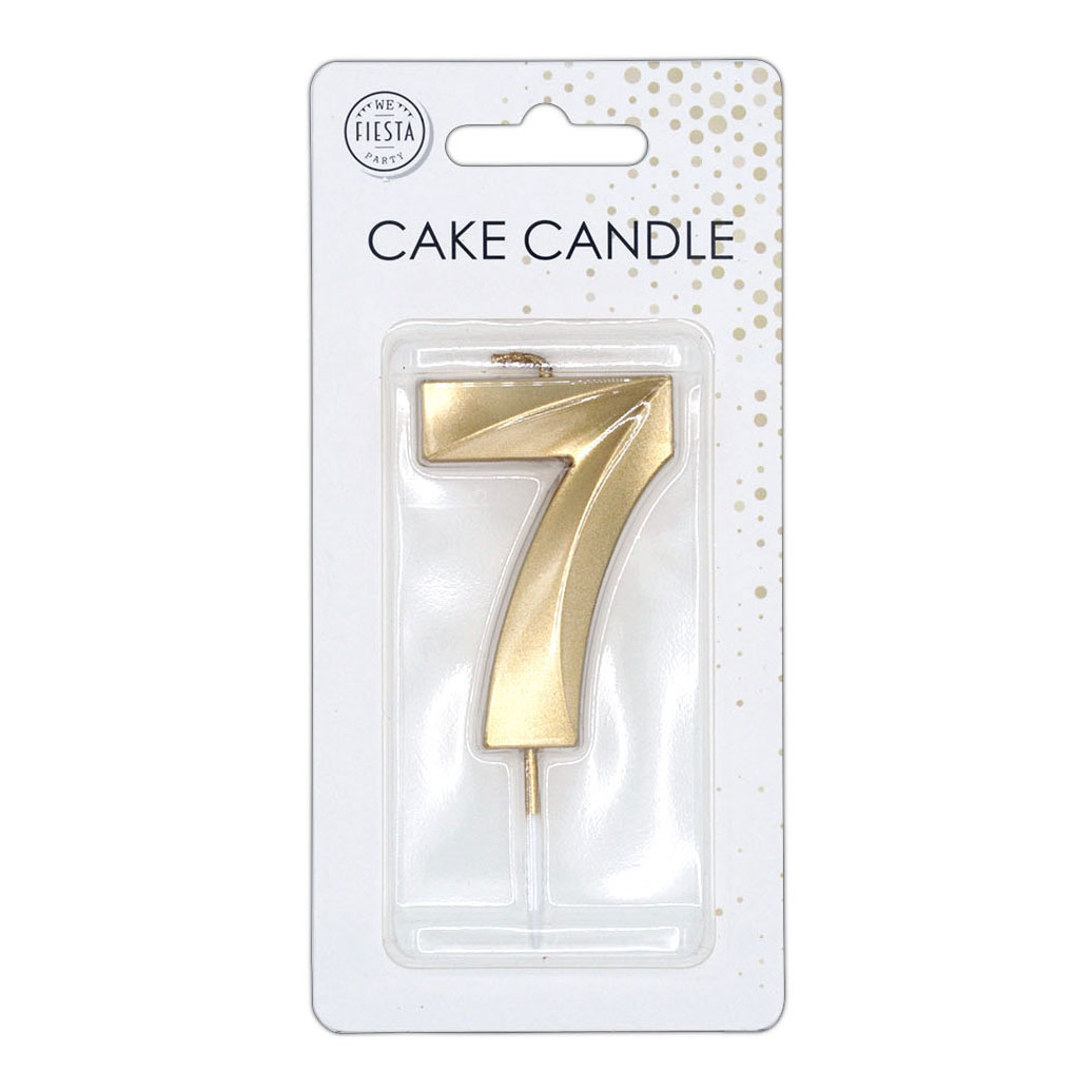 Taartkaars 6cm Metallic Goud no. 7