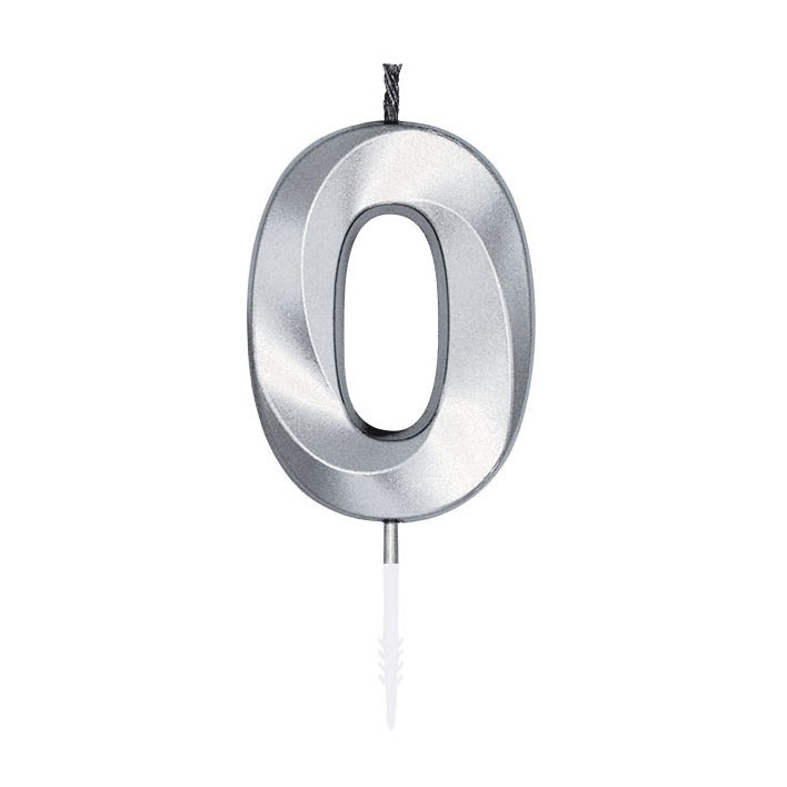Taartkaars 6cm Metallic Zilver no.0
