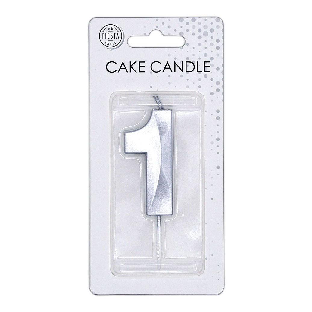 Taartkaars 6cm Metallic Zilver no.1