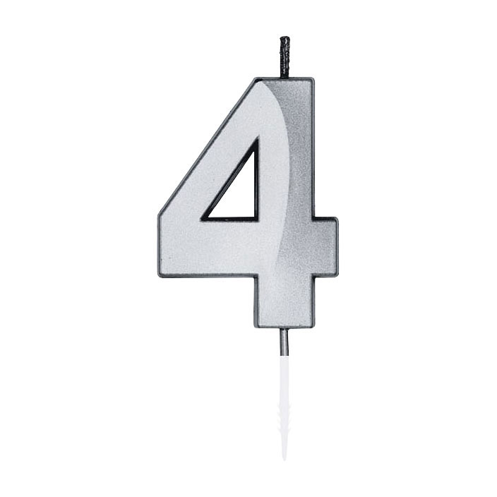 Taartkaars 6cm Metallic Zilver no.4
