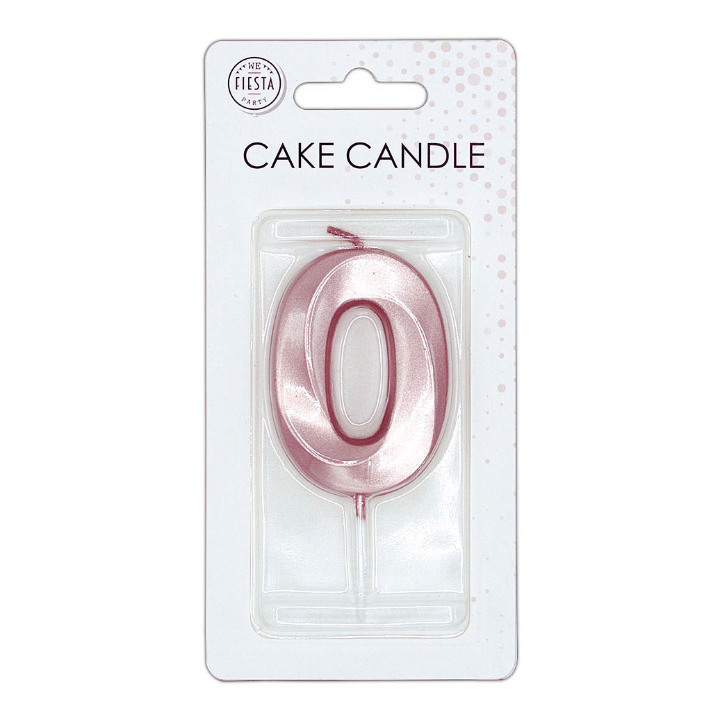 Taartkaars 6cm Metallic Rose Goud no. 0