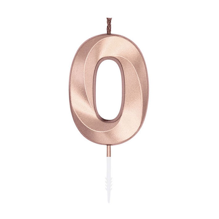 Taartkaars 6cm Metallic Rose Goud no. 0
