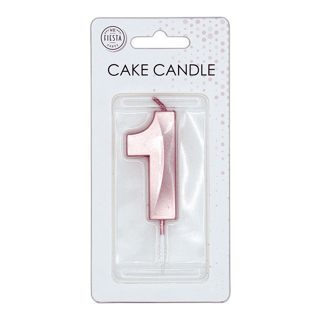 Taartkaars 6cm Metallic Rose Goud no. 1