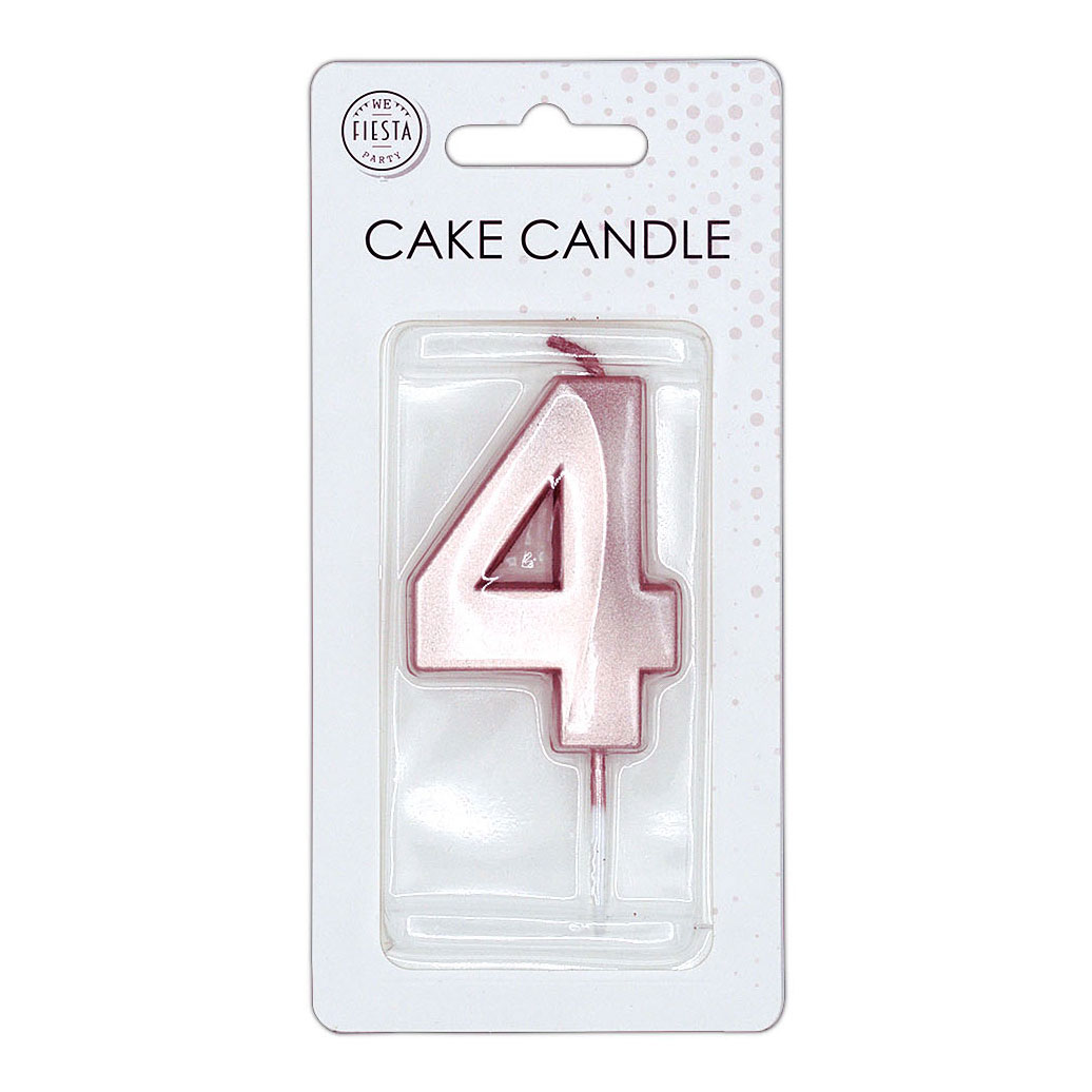 Taartkaars 6cm Metallic Rose Goud no. 4
