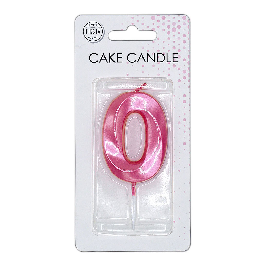 Taartkaars 6cm Metallic Licht Roze no. 0