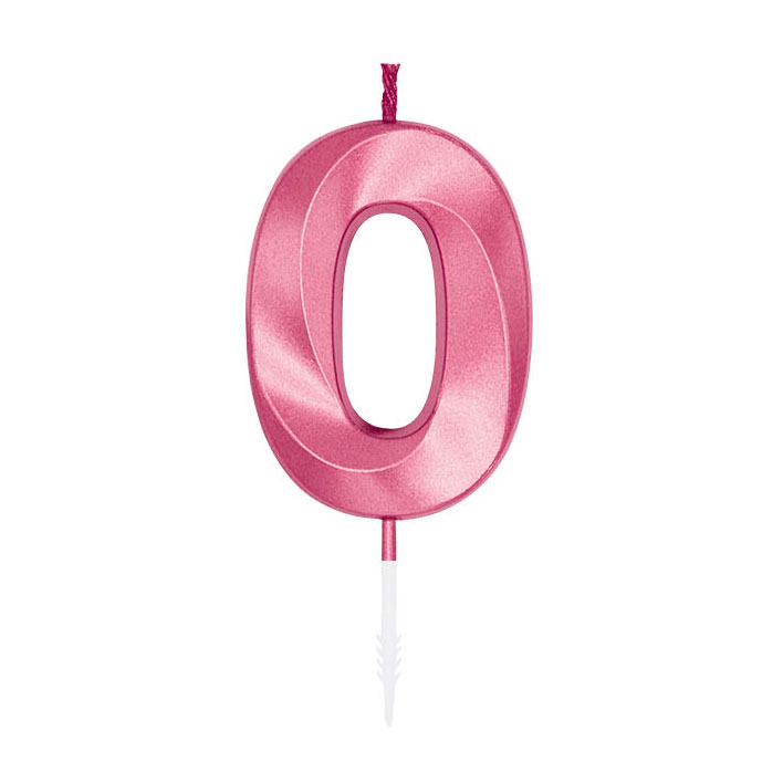 Taartkaars 6cm Metallic Licht Roze no. 0