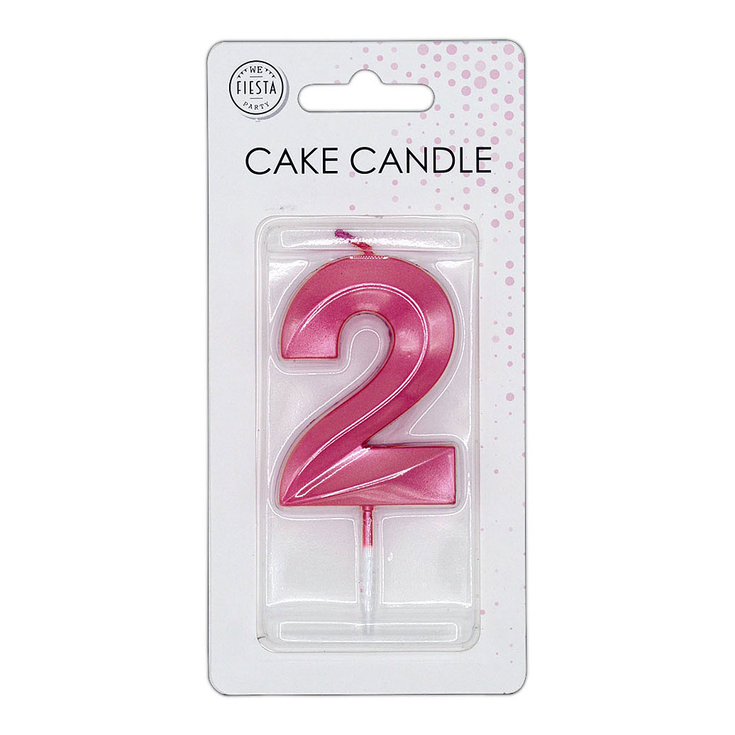 Taartkaars 6cm Metallic Licht Roze no. 2