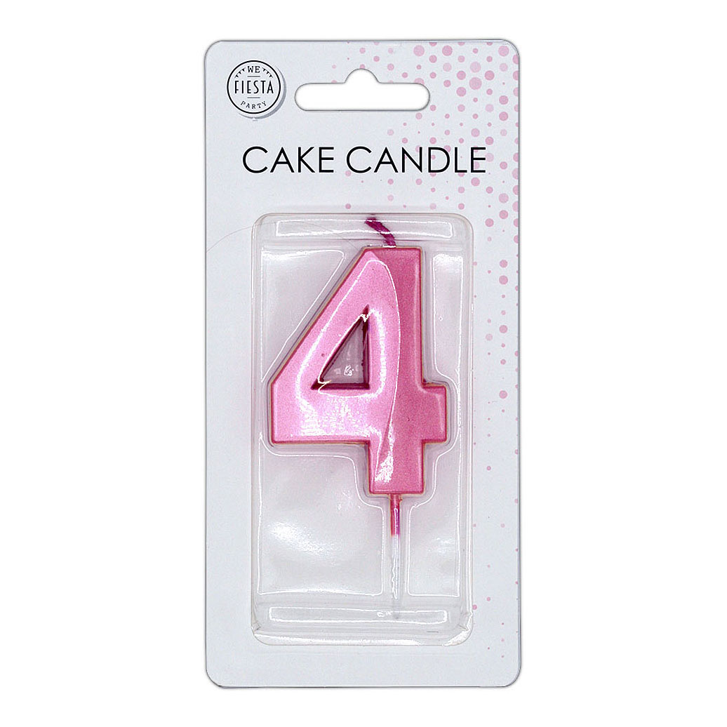 Taartkaars 6cm Metallic Licht Roze no. 4
