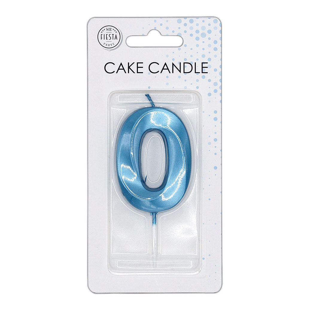 Taartkaars 6cm Metallic Licht Blauw no. 0