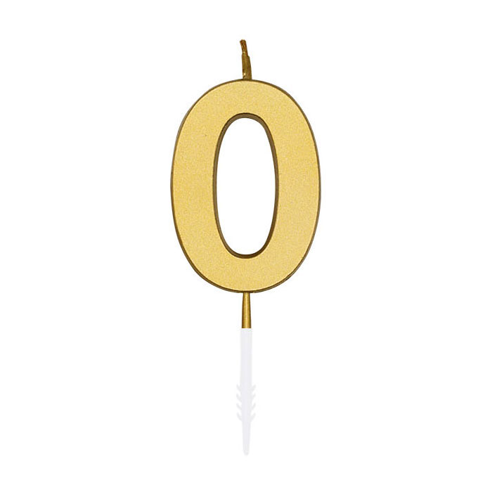 Kuchenkerze 4,5 cm, Metallic-Gold Nr. 0