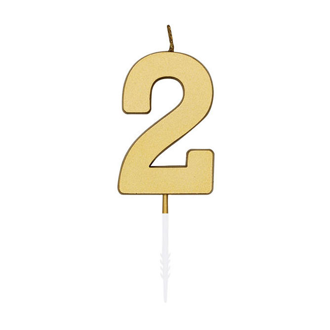 Kuchenkerze 4,5 cm, Metallic-Gold, Nr. 2