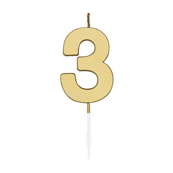 Kuchenkerze 4,5 cm, Metallic-Gold, Nr. 3