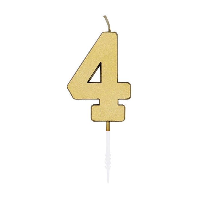Kuchenkerze 4,5 cm, Metallic-Gold, Nr. 4
