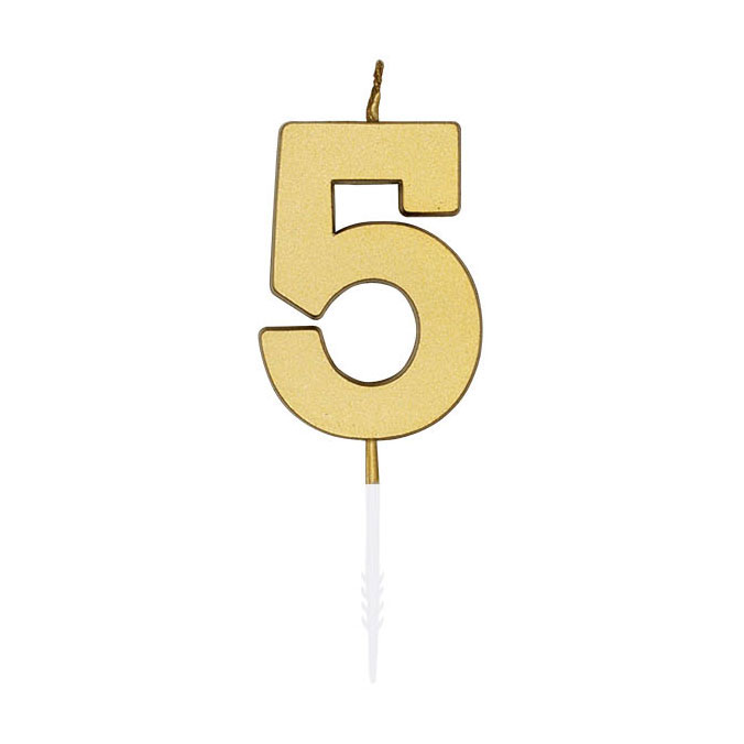 Kuchenkerze 4,5 cm, Metallic-Gold Nr. 5
