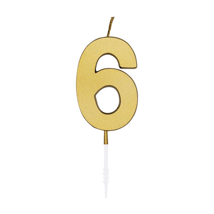 Kuchenkerze 4,5 cm, Metallic-Gold Nr. 6
