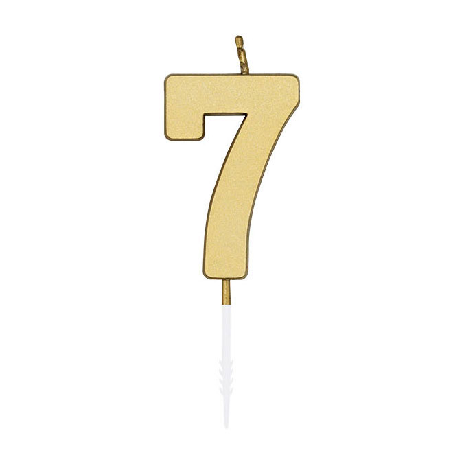 Kuchenkerze 4,5 cm, Metallic-Gold Nr. 7
