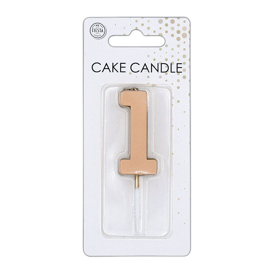 Taartkaars 4,5cm Metallic Rose Goud no. 1