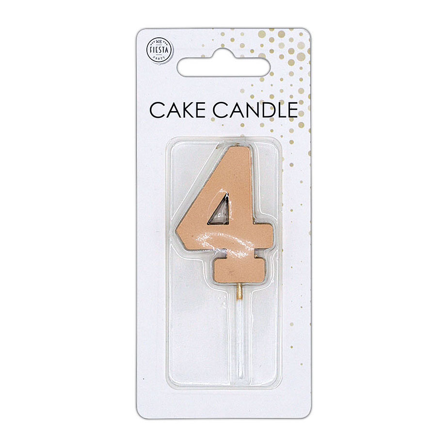 Bougie gâteau 4,5 cm Or rose métallisé n° 4