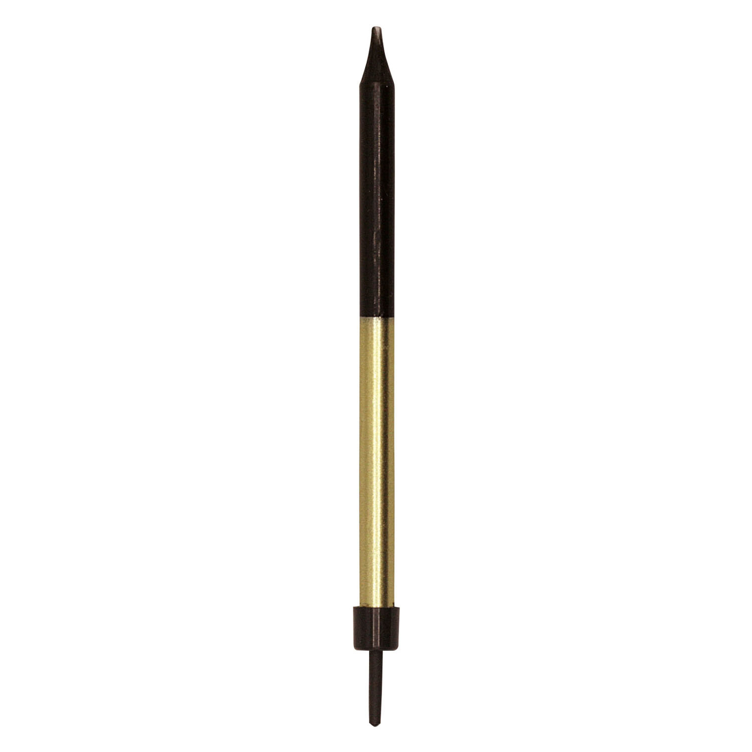Taartkaarsen 9,5cm met Houders Zwart Goud - 12st.