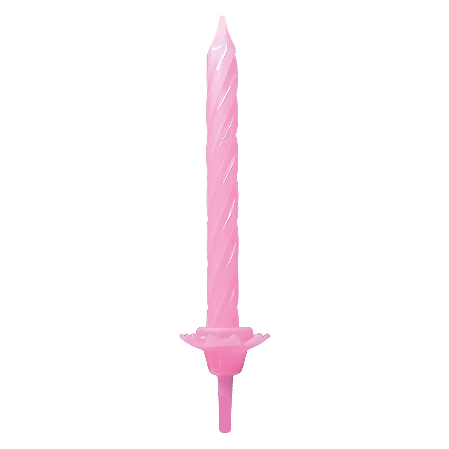 Taartkaarsen met Houders Licht Roze - 12st.