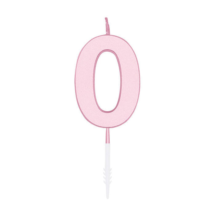 Bougie gâteau 4,5 cm Rose pastel n° 0