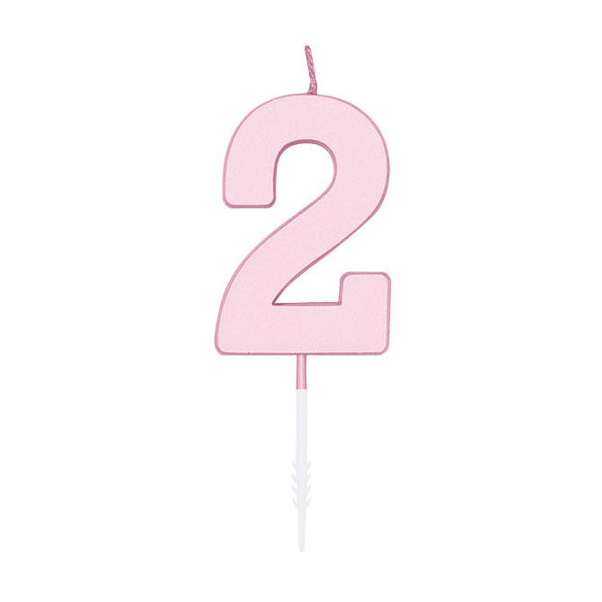 Taartkaars 4,5cm Pastel Roze no. 2