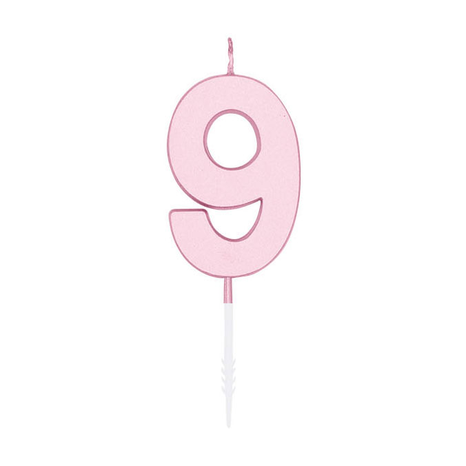 Bougie gâteau 4,5 cm Rose pastel n° 9